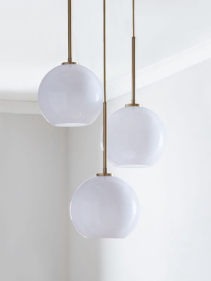 Sculptural Glass 3-light Globe Chandelier - Milk