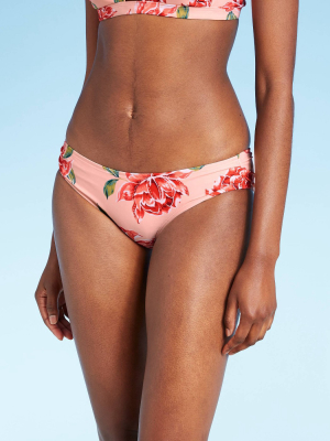 Women's Hipster Bikini Medium Coverage Swim Bottom - Kona Sol™ Pink Floral