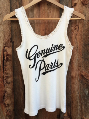 Genuine Parts Lace Tank White/black