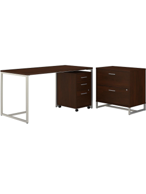 Office By Kathy Ireland Method 60 Computer Desk W/file Cabinets, Century Walnut Mth025cwsu