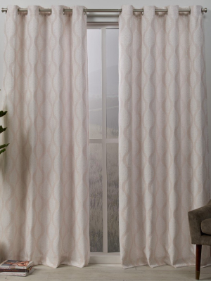 Stark Medallion Textured Grommet Top Blackout Window Curtain Panel Pair -exclusive Home