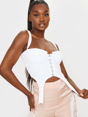 Tall White Ring Detail Corset Crop Top