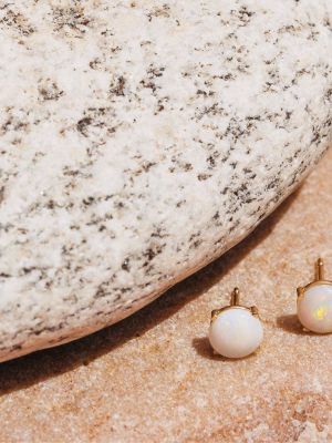 Simple Opal Stud Earrings