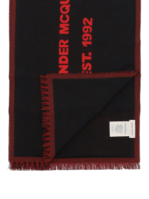 Alexander Mcqueen Oversized Graffiti Logo Scarf