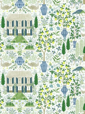 Camont Wallpaper In Blue-green From The Rifle Paper Co. Collection By York Wallcoverings