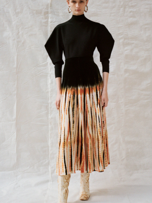 Tie-dyed Velvet Maxi Skirt