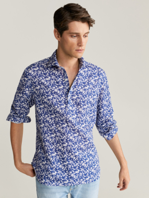 Regular-fit Printed Linen Shirt