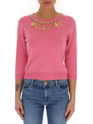 Moschino Logo Charms Knitted Jumper