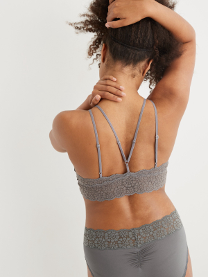 Aerie Sugar Cookie Lace Padded Strappy Bralette