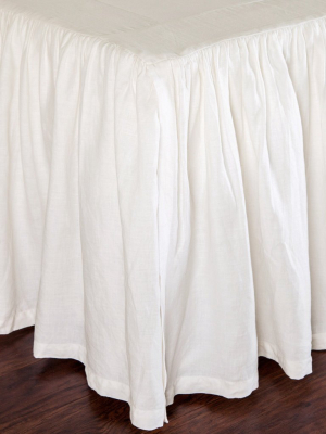 Gathered Linen Bedskirt In Cream