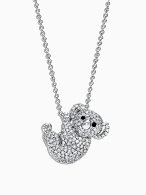 Effy Safari 14k White Gold Diamond Koala Bear Pendant, 0.69