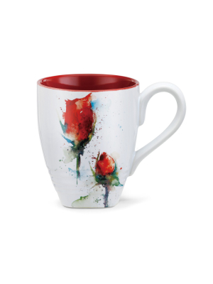 Demdaco Red Rose Mug 12 Ounce - Red
