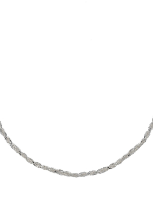 Sterling Silver Rope Chain Necklace - Silver