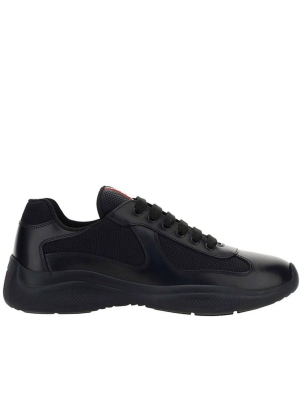 Prada Mesh Panelled Lace-up Sneakers