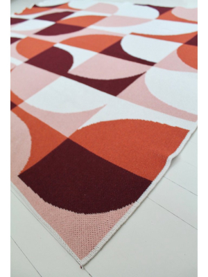 Happy Habitat Quarter Circles Throw - Cabernet / Blush / Terracotta