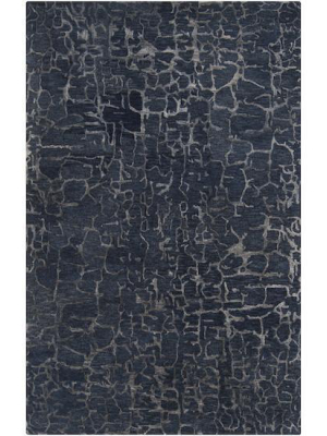Banshee Collection New Zealand Wool Area Rug In Night Sky And Sapphire Blue