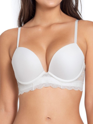 Leonisa Comfort Padded Push Up Bra For Women With Lace Band