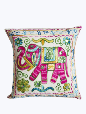 Pink Handmade Elephant Pillow