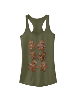 Junior's Star Wars Christmas Gingerbread Cookies Racerback Tank Top