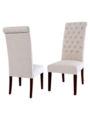 Set Of 2 Leorah Tall Back Tufted Dining Chair - Christopher Knight Home