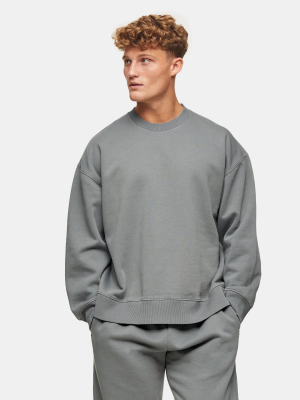 Washed Gray Oversized Sweatshirt