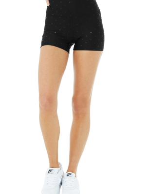 3" Airlift High-waist Polka Dot Short - Black/black Shine