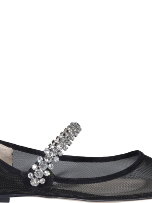 Jimmy Choo Baily Crystal-embellished Flats