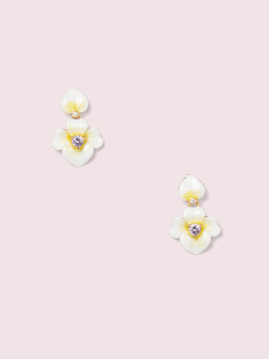 Precious Pansy Drop Earrings