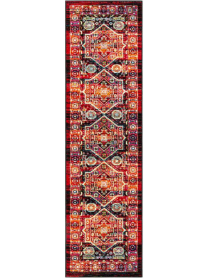 Cherokee Black/orange Runner Rug