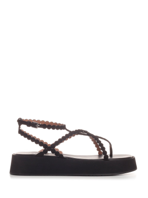 Alaïa Interlaced Straps Platform Sandals