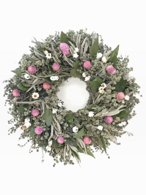 Dried Herb Wreath - Pink