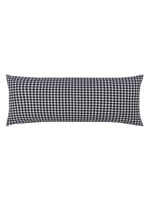 The Black Gingham Extra Long Lumbar Throw Pillow