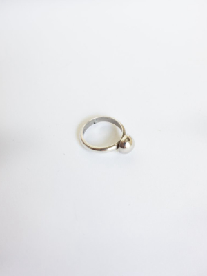 Silver Modernist Dot Ring