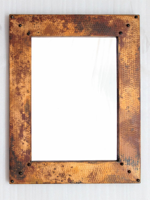 Hammered Copper Vanity Mirror - 27" X 21"