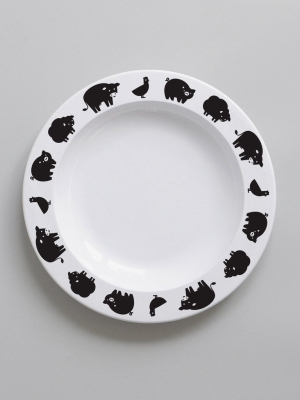 Black Farm Animal Plate