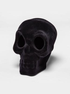 Large Flocked Resin Decorative Halloween Skull - Hyde & Eek! Boutique™