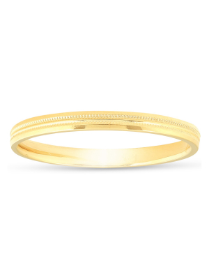 Pompeii3 14k Yellow Gold 2mm Milgrain Wedding Comfort Ring Band