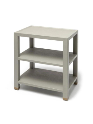 Jarin Side Table Light Gray Faux Belgian Linen