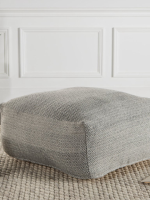 Jericho Trellis Gray & White Pouf