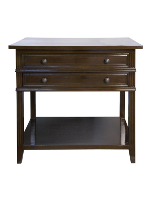 Noir Colonial 2-drawer Side Table