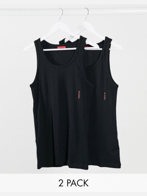 Hugo Bodywear 2 Pack Tanks In Black