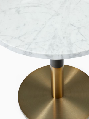 White Marble Round Continental Bistro Table - Small