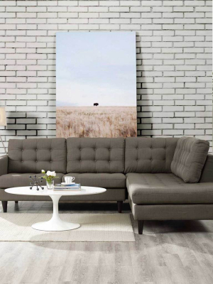 Era Upholstered Fabric Bumper Sectional Granite