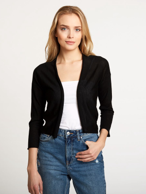 Easy Crop Cardigan In Black