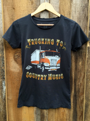 Trucking To Country Music Womens Tee Blk/color