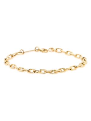 14k Large Square Oval Chain Bracelet