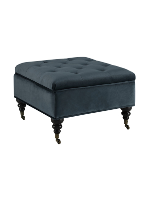Abbot Square Tufted Ottoman With Storage And Casters - Serta
