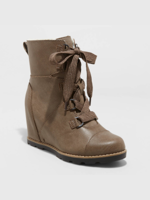 Women's Katherine Lace-up Wedge Fashion Boots - Universal Thread™