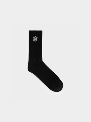 Black Essential Logo Sock