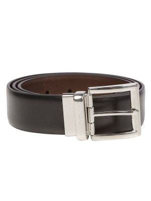 Prada Logo Engraved Buckle Belt